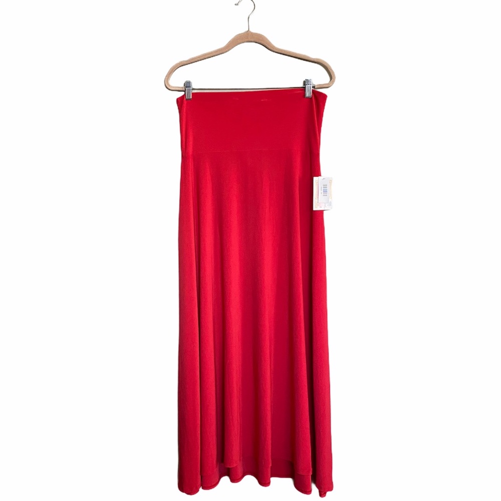 LuLaRoe MAXI SKIRT Size M Cherry Red Slinky NWT